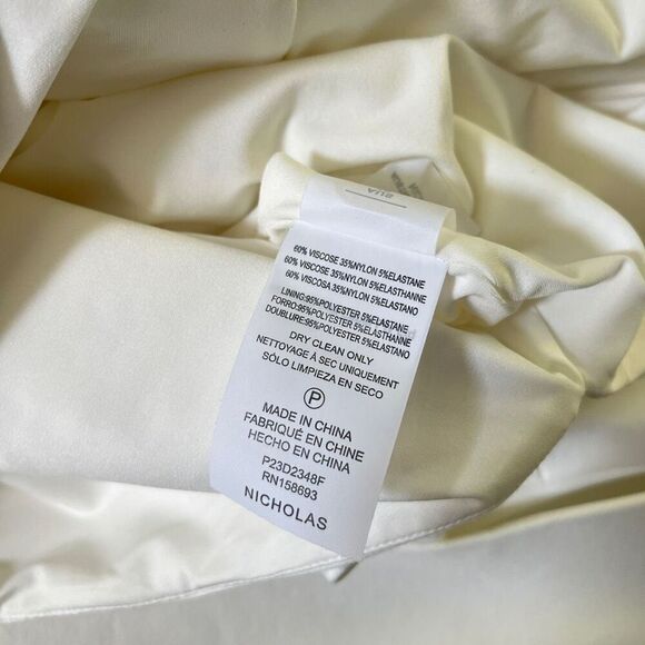 NICHOLAS Shiloh Cold Shoulder Midi Dress in Milk - Picture 11 of 12